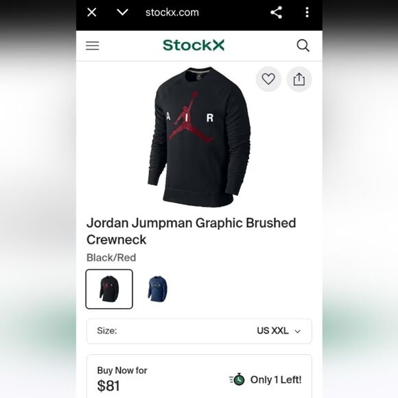 Jordan Jumpman Graphic Brushed Crewneck Black Red Logo Large - Picture 10 of 15